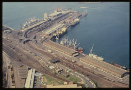Durban, 1984. Aerial view of Durban Harbour.