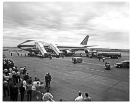 Johannesburg, 6 November 1971. Jan Smuts airport. Arrival of first SAA Boeing 747 ZS-SAN 'Lebombo...