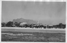 Cape Town. SAA Douglas DC-4 ZS-AUA 'Tafelberg' on runway.