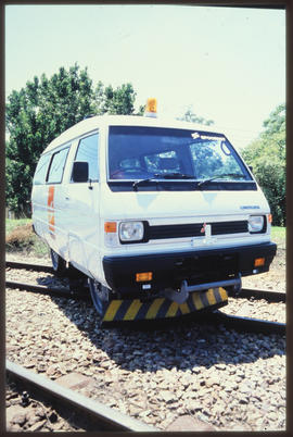 Pretoria, March 1990. SAR Transtrotter rail vehicle at Koedoespoort. [S Grunbauer]