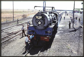 September 1977. SAR Class 16E No 858 'De Aar' with Union Limited passenger train.