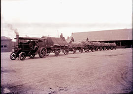 
SAR Foden steam tractor No 40 with SAR trailer No 422 and four others.
