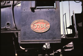 Number plate of SAR Class S2 No 3786.