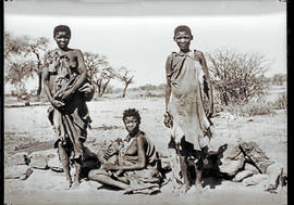 "South-West Africa, 1935. Three female Bushmen with baby."