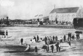 Durban, 26 June 1860. Opening of the Durban - Point railway line. Sketch.