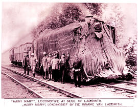 "Ladysmith, 1899. Hairy Mary locomotive."