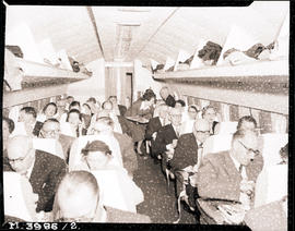 Cape Town, October 1955. Interior of Lockheed Constellation ZS-DBR 'Cape Town' for Minister’s fli...