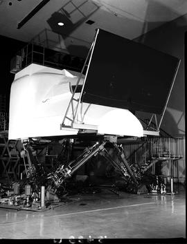 October 1971. Boeing 747 flight simulator.