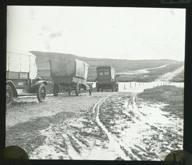 Delportshoop district, 1915. SAR Reo truck No 113 waiting to ford the Harts River at 'Berrange's ...