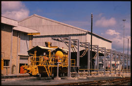 Richards Bay, April 1979. Unloading terminal for bulk ore trucks in Richards Bay Harbour. [Jan Hoek]