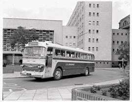 "Johannesburg, 1963. SAR Nissan MT16930 motor coach at Park station."