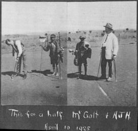 10 April 1925. Messrs AJ Hall and Galt playing golf. (Album on Natal electrification)