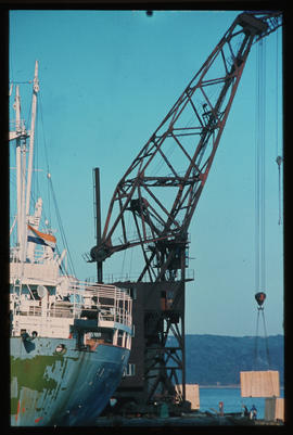 Durban, October 1972. Floating crane in Durban Harbour. [JV Gilroy]