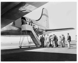May 1946. Trip to Cape Town with SAA Douglas DC-4 ZS-AUA 'Tafelberg', passengers embarking.