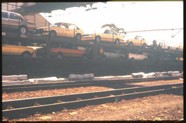 October, 1980. Motor car train with SAR type SCL-4 wagons. [De Waal Louw]
