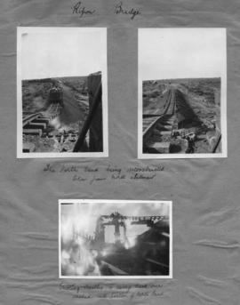 Cookhouse district, January 1932. Three photographs of damage at Ripon Bridge over the Little Fis...