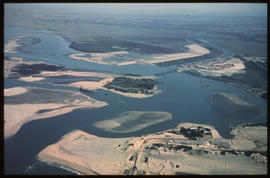Richards Bay, August 1973. Aerial view of Richards Bay Harbour during construction. [S Mathyssen]