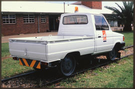Pretoria, March 1990. SAR Transpect MK-1 rail vehicle at Koedoespoort. [Sonja Grunbauer]