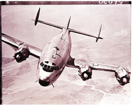 Lockheed Constellation aircraft in flight. The ninth C-69 for the USAAF, serial 43-10317, first f...
