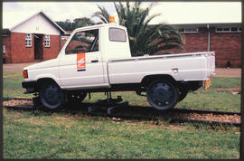 Pretoria, March 1990. SAR Transpect MK-1 rail vehicle at Koedoespoort. [Sonja Grunbauer].