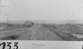 Bowkers Park, 1895. Railway lilne with station building. (EH Short)