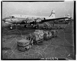 Johannesburg, June 1959. Jan Smuts Airport. SAA. Karakul pelts arriving from Windhoek by Douglas ...