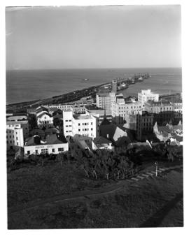 Port Elizabeth, 1957. View on Port Elizabeth harbour from Donkin Reserve.