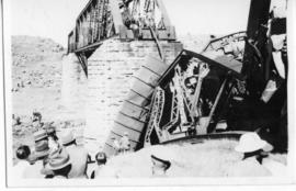 Standerton, 11 January 1945. Damaged Vaal River bridge after accident.