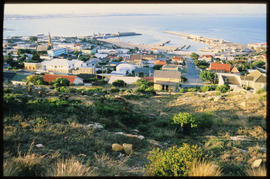 Mossel Bay, February 1987. Town centre and harbour. [T Robberts]