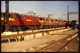 February 1995. Row of SAR Class 5E1 locomotives.