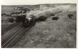 Kroonstad district, 1957. SAR Class 15F on 'Orange Express' near Bosrand.