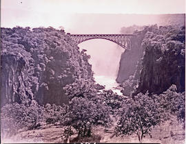 Victoria Falls, Rhodesia, 1950. Railway bridge over the Zambezi River.