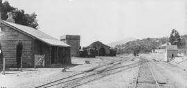 Cradock, 1895. Water tank and locomotive shed in the distance.