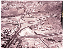 "Cape Town, 1970. Aerial view of highway interchange."