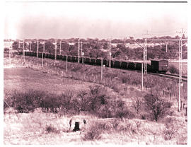 "Klerksdorp district, 1975. Train of empty ore trucks."