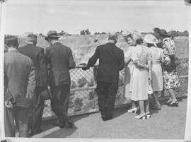 Kimberley, 18 April 1947. Royal family at the Big Hole. Diamond mine.