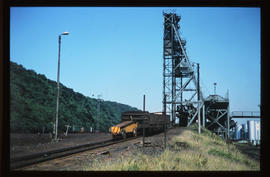 Durban, April 1975. Handling of chrome ore in Durban Harbour. [JV Gilroy]