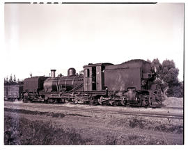 Humansdorp district, 1951. SAR Class NGG16 No 125 built by Beyer Peacock standing at Thornhill st...