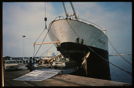 Durban, November 1971. 'Zwartkops' berthed in Durban Harbour. [JV Gilroy]