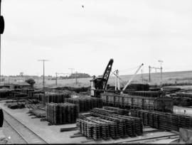 Pietermaritzburg, 1937. Railway material storage yard.