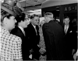 Pretoria, 29 March 1947. Dignitaries on station platform awaiting the Royal Family.