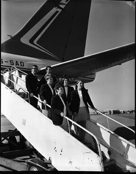 March 1969. Youth of Christ group departing. SAA Boeing 707 ZS-SAD 'Bloemfontein'.