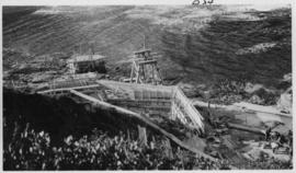 Wilderness, circa 1926. Kaaimans River bridge construction: Commencement of George abutment. (Col...