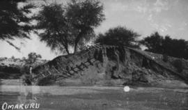 Omaruru, South-West Africa, 11 March 1934. Railway washaway at Omaruru River.