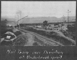 Circa 1925. Mail train on deviation at Underbroekspruit. (Album on Natal electrification)
