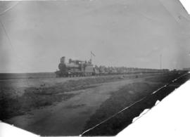 Springfontein, circa 1901. Refugee train leaving during Anglo-Boer War.