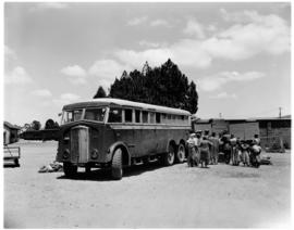 Louis Trichardt, 1953. SAR Thornycroft bus No MT5030.