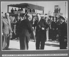 Cape Town, 18 September 1945. Opening ceremony of Sturrock dock in Table Bay Harbour. Minister St...