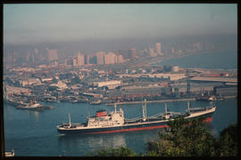 Durban, November 1974. Ship leaving Durban Harbour. [S Mathyssen]