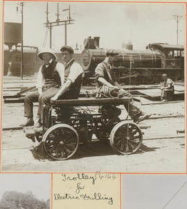 SAR trolley for electric drilling with Frank Dutton on the left.